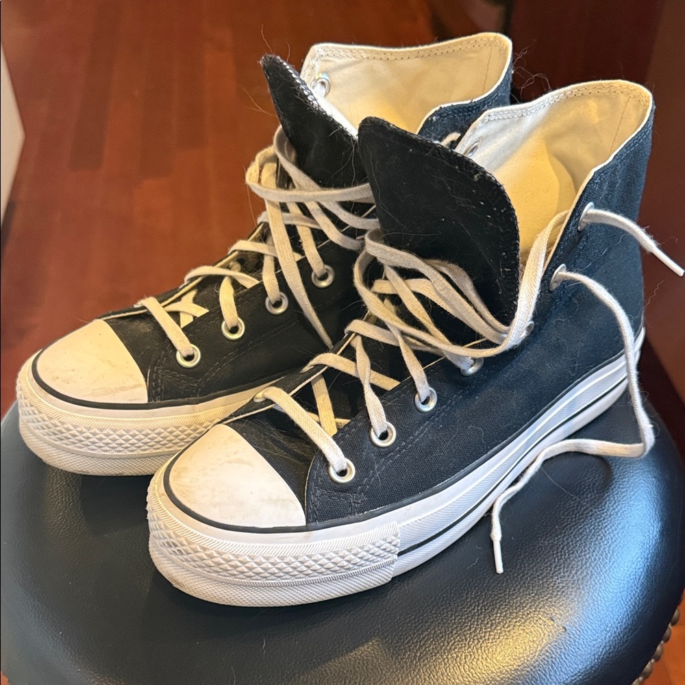 Converse Black and White High-Top Canvas Sneakers